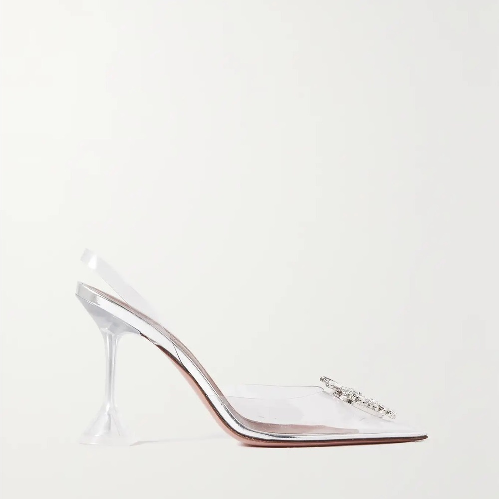 AMINA MUADDI
Begum crystal-embellished PVC slingback pumps